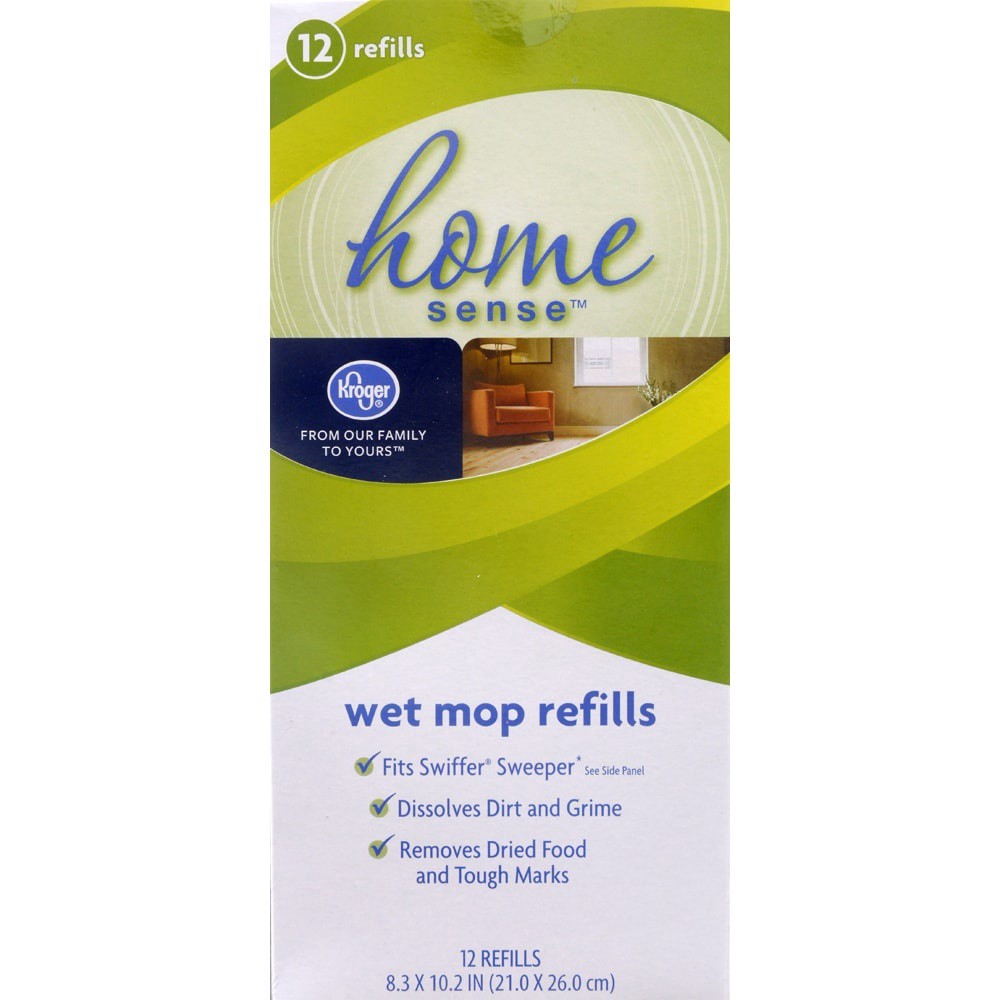 slide 1 of 1, Kroger Home Sense Wet Mop Refills, 12 ct