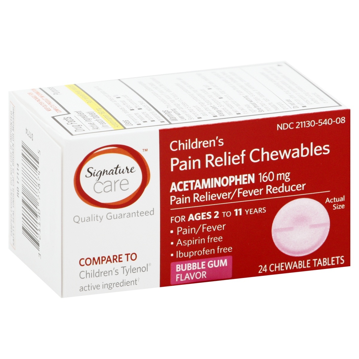 slide 1 of 7, S Care Acetaminophen Child Chew Tablets, 24 ct