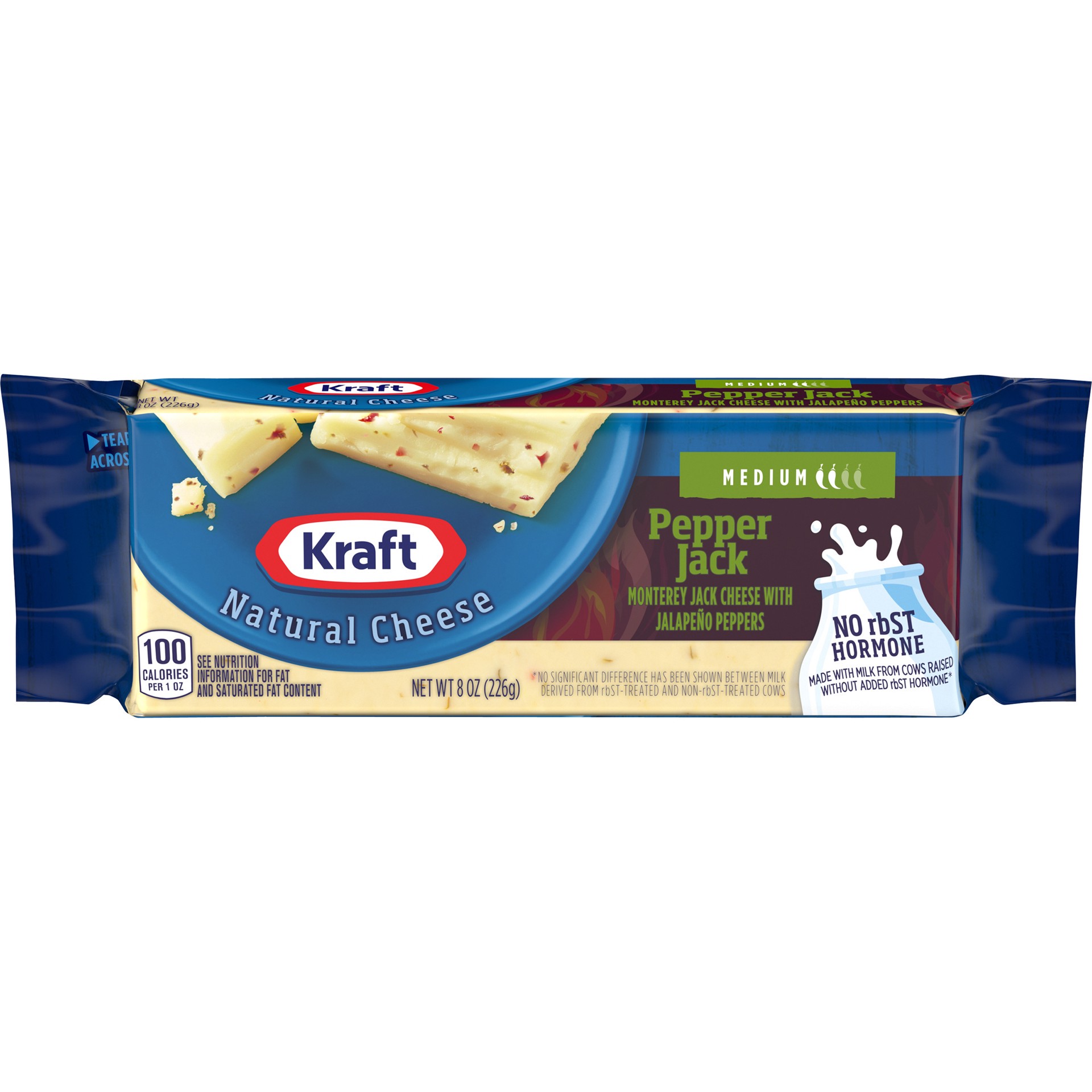 slide 1 of 17, Kraft Pepper Jack Medium Cheese, 8 oz Block, 8 oz