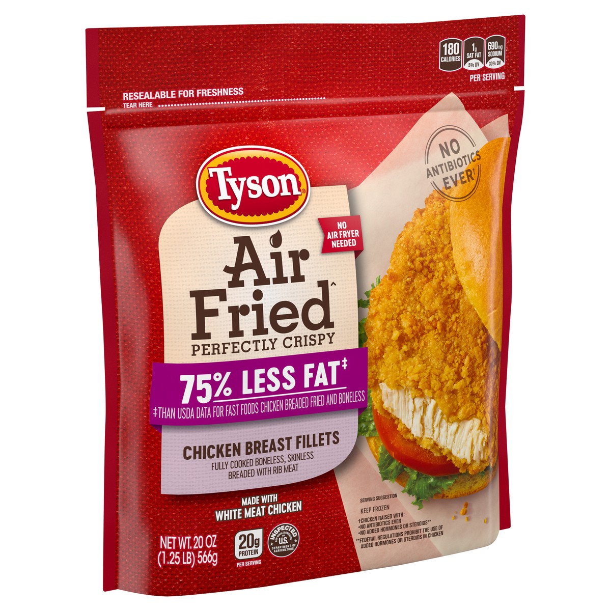 slide 2 of 5, Tyson Air Fried Chicken Fillets - Frozen - 20oz, 20 oz