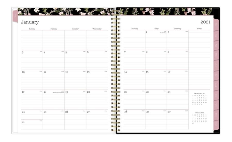 slide 4 of 4, Blue Sky Create-Your-Own Weekly/Monthly Planner, 8-1/2'' X 11'', Nevaeh, January To December 2021, 124806, 1 ct