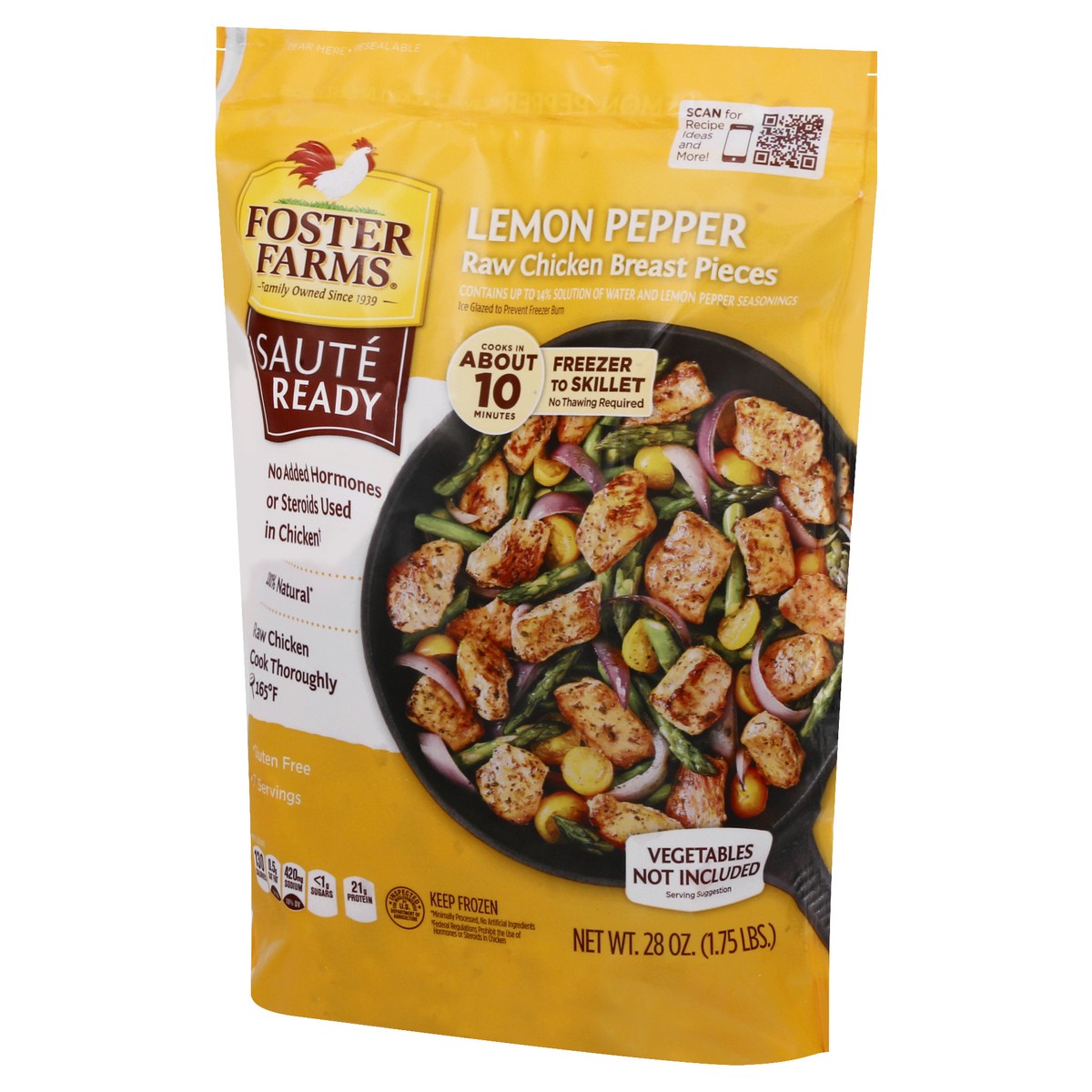 Foster Farms Saute Ready Lemon Pepper Frozen Chicken Breasts 28 oz