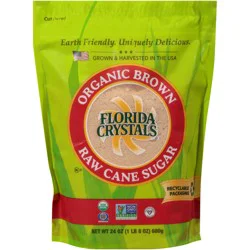 Florida Crystals Raw Organic Light Brown Cane Sugar 24 oz