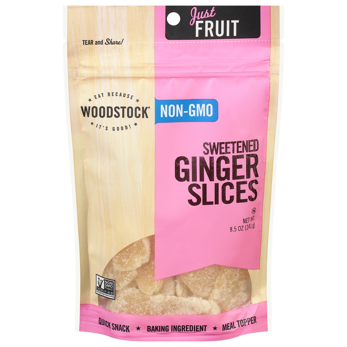 slide 1 of 9, Woodstock Sweetened Ginger Slices 8.5 oz, 8.5 oz