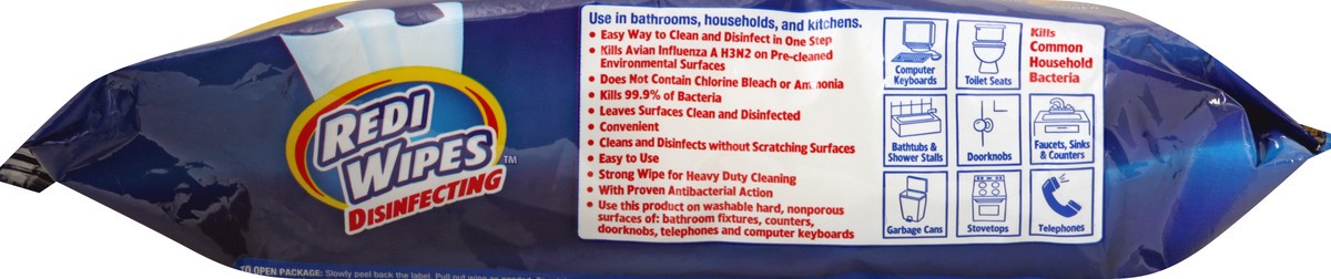 slide 7 of 9, Redi Wipes Lemon Scent Disinfecting Wipes 75 ea, 75 ct