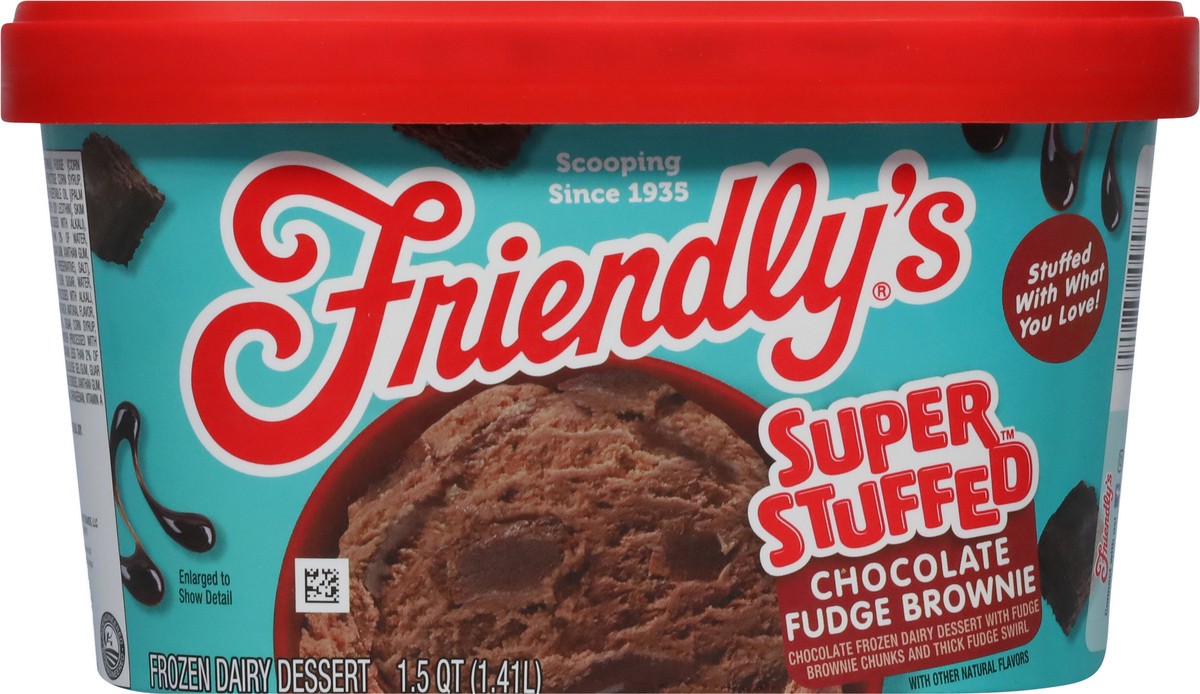 slide 5 of 9, Friendly's Super Stuffed Chocolate Fudge Brownie Frozen Dairy Dessert 1.5 qt, 1.5 qt