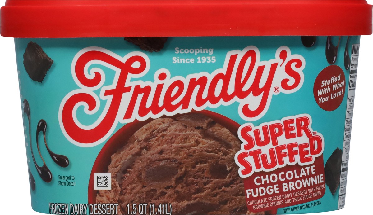 slide 6 of 9, Friendly's Super Stuffed Chocolate Fudge Brownie Frozen Dairy Dessert 1.5 qt, 1.5 qt