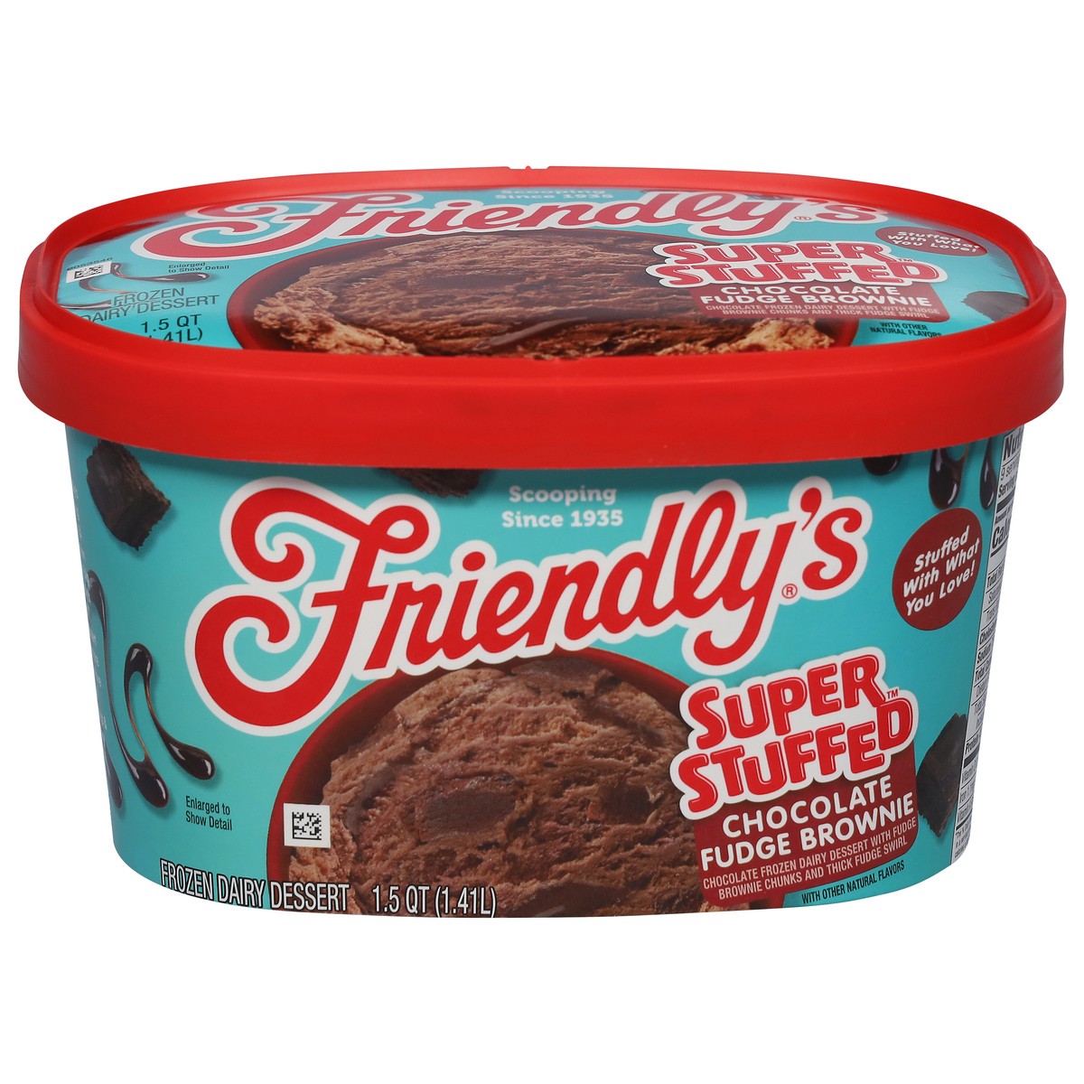 slide 1 of 9, Friendly's Super Stuffed Chocolate Fudge Brownie Frozen Dairy Dessert 1.5 qt, 1.5 qt