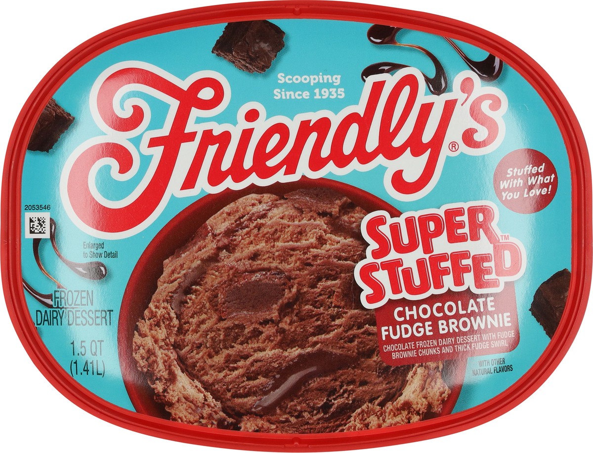 slide 9 of 9, Friendly's Super Stuffed Chocolate Fudge Brownie Frozen Dairy Dessert 1.5 qt, 1.5 qt