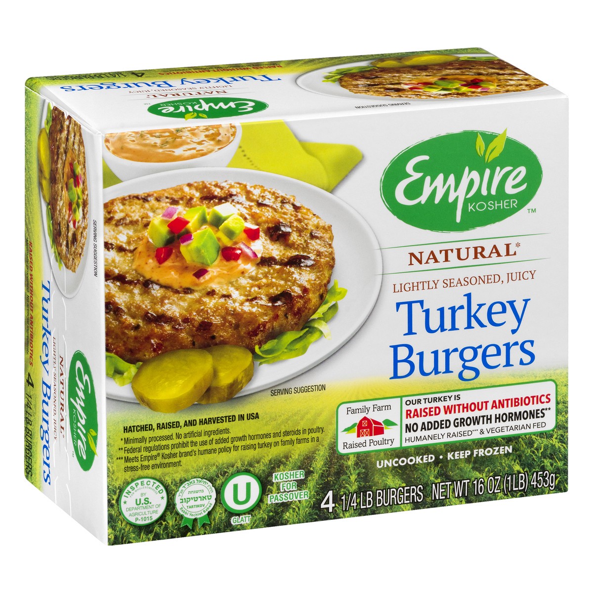 slide 9 of 13, Empire Kosher Natural Turkey Burgers 4 ea, 4 ct