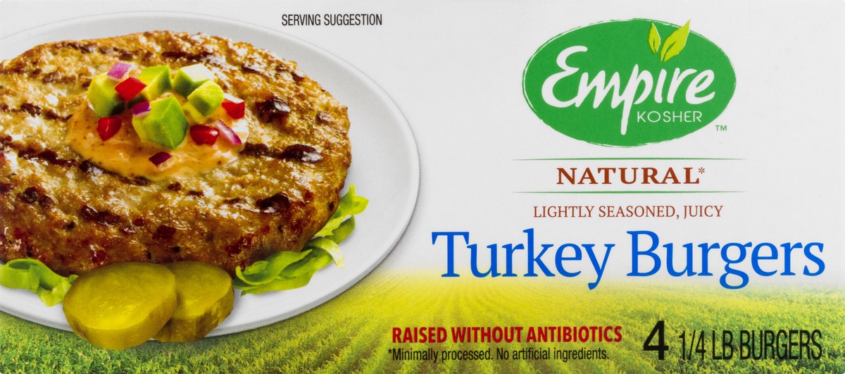 slide 3 of 13, Empire Kosher Natural Turkey Burgers 4 ea, 4 ct