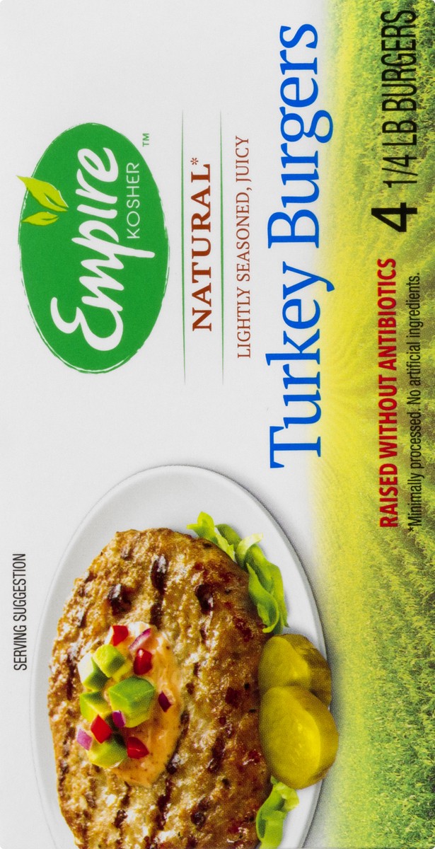 slide 5 of 13, Empire Kosher Natural Turkey Burgers 4 ea, 4 ct