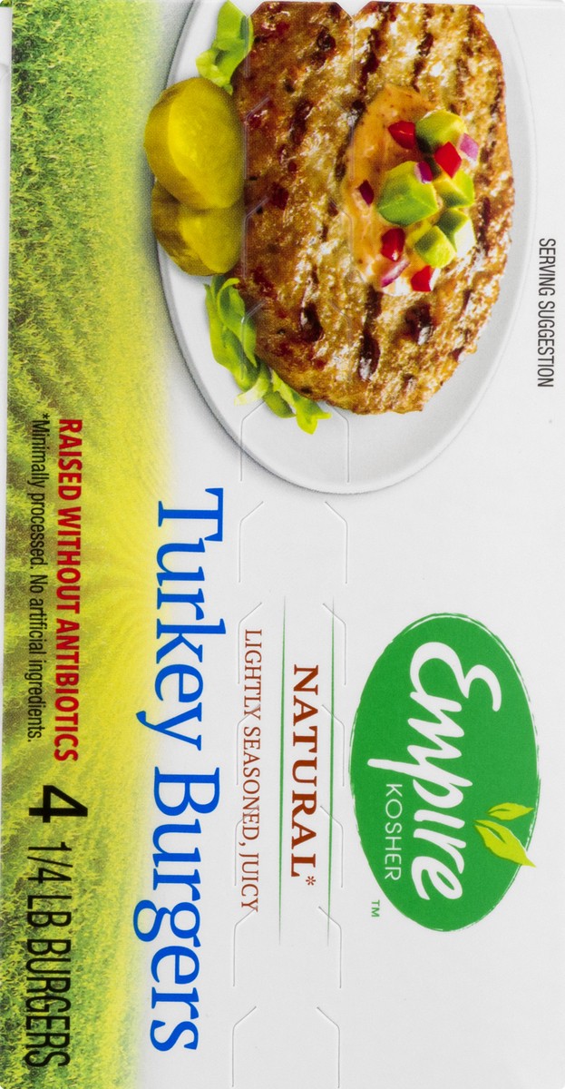 slide 7 of 13, Empire Kosher Natural Turkey Burgers 4 ea, 4 ct