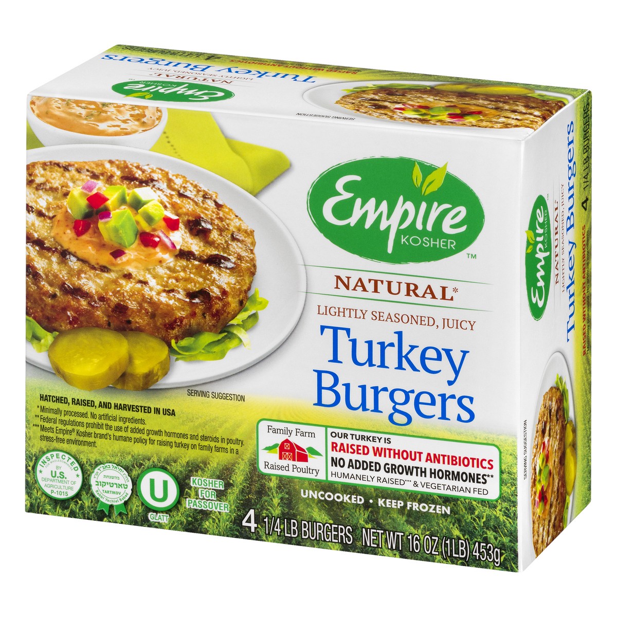 slide 12 of 13, Empire Kosher Natural Turkey Burgers 4 ea, 4 ct