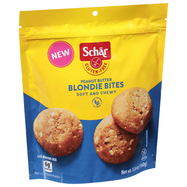 slide 1 of 1, Schär Gluten-Free Peanut Butter Blondie Bites 5.6 oz, 7.4 oz
