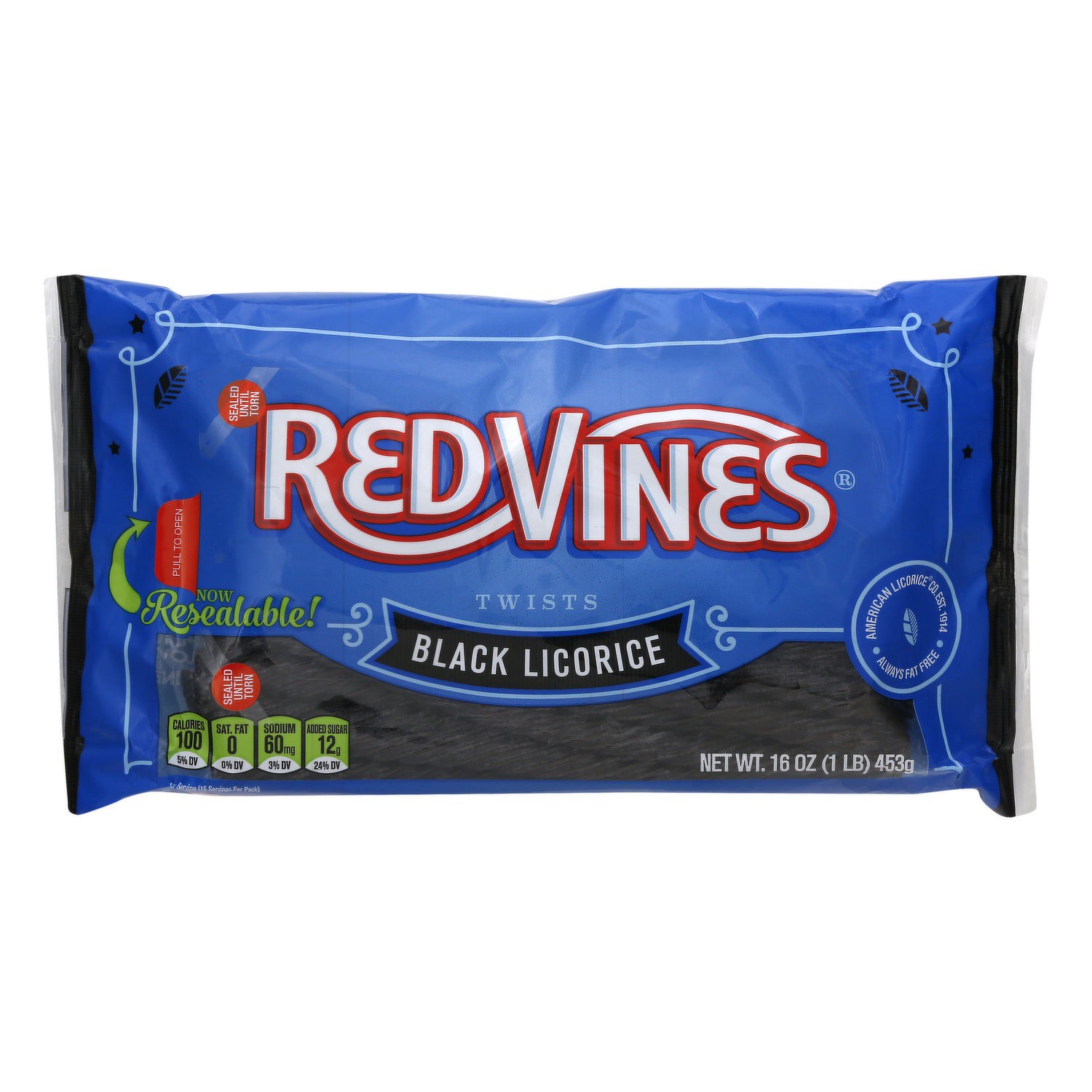 slide 1 of 1, Red Vines Black Licorice Twists, 