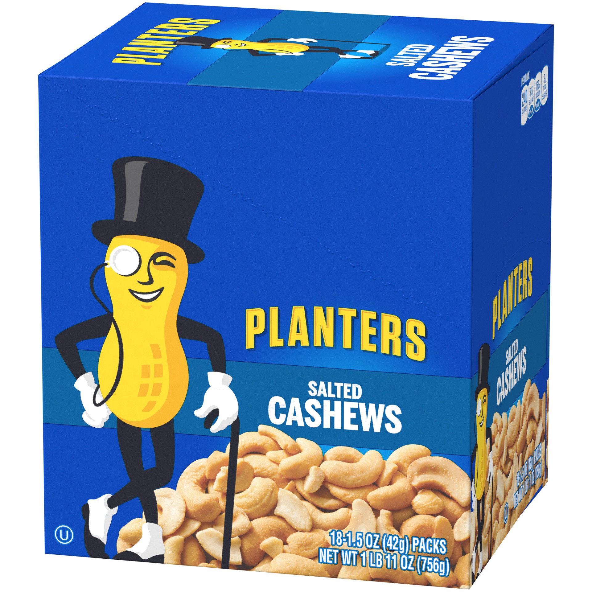 slide 10 of 13, Planters Salted Cashews 18 - 1.5 oz Packs, 18 ct