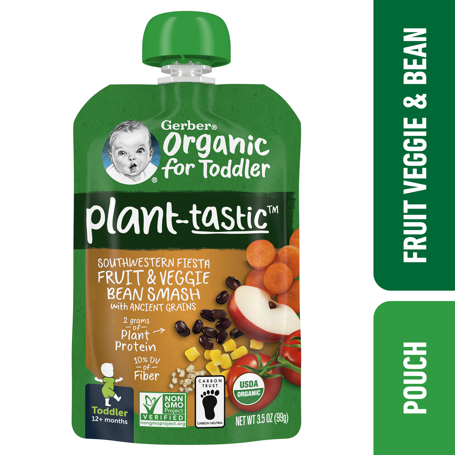 slide 1 of 5, Gerber Toddler Baby Food, Southwestern Fruit & Veggie Bean Smash, 3.5 oz, Pouch, 3.5 oz