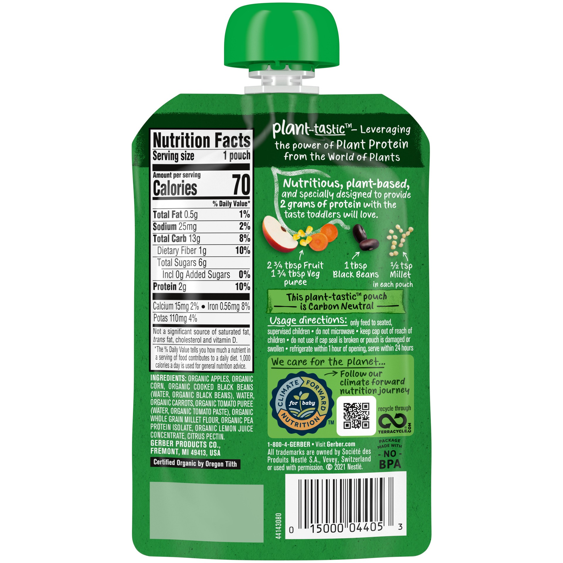 slide 3 of 5, Gerber Toddler Baby Food, Southwestern Fruit & Veggie Bean Smash, 3.5 oz, Pouch, 3.5 oz