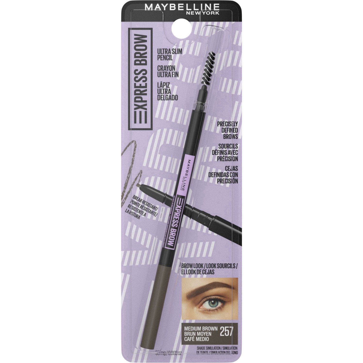 slide 35 of 119, Maybelline Express Brow Ultra Slim Eyebrow Pencil - Medium Brown - 0.003oz, 0.003 oz