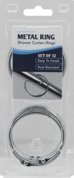 Maytex Metal O-Ring Shower Curtain Hooks, Chrome