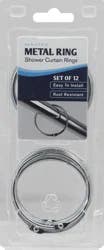 Maytex Metal O-Ring Shower Curtain Hooks, Chrome