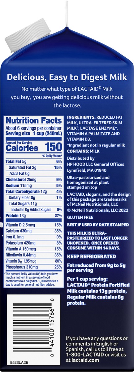 slide 7 of 9, Lactaid Protein 2% Reduced Fat Milk, 52 oz, 52 oz
