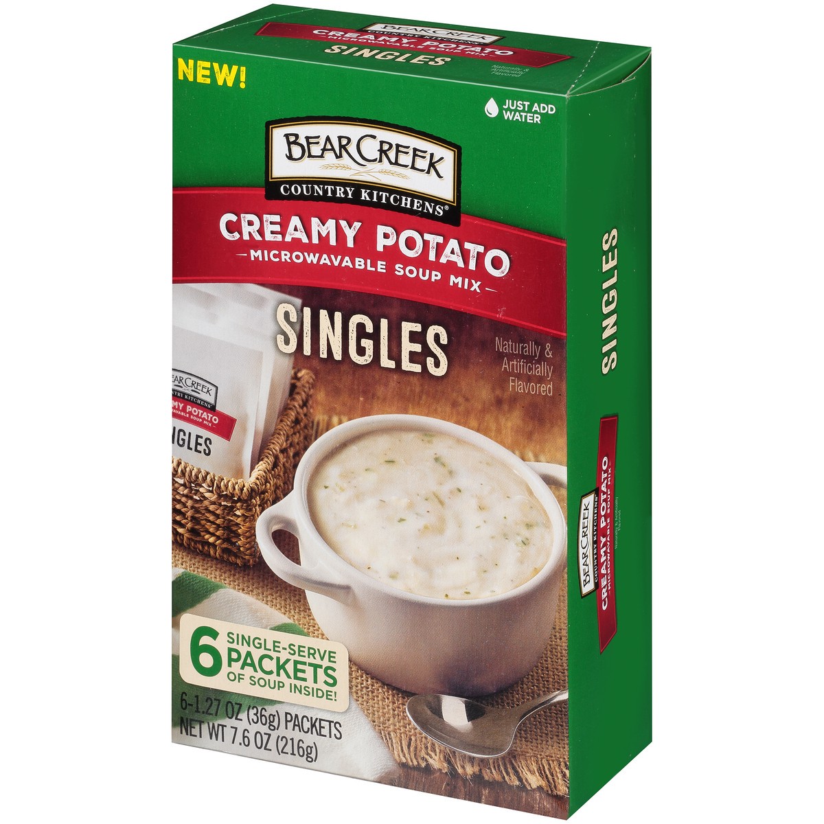 slide 4 of 9, Bear Creek Country Kitchens Creamy Potato Microwavable Singles Soup Mix, 6 ct; 1.27 oz