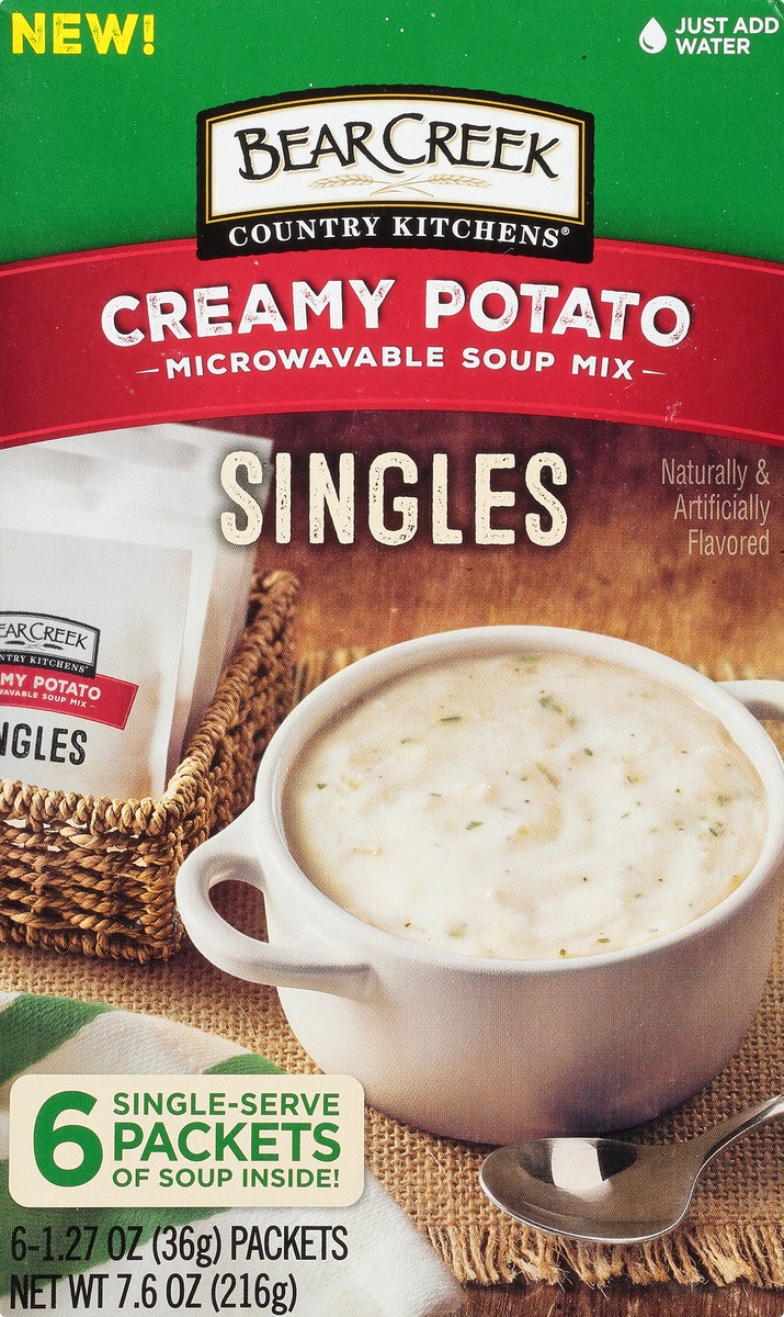 slide 3 of 9, Bear Creek Country Kitchens Creamy Potato Microwavable Singles Soup Mix, 6 ct; 1.27 oz