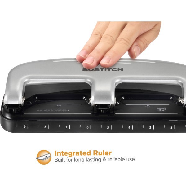 slide 9 of 10, Three-Hole Punch Capacity Black/Silver - PaperPro inPRESS, 1 ct