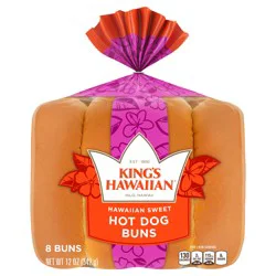 King's Hawaiian Original Hawaiian Sweet Hot Dog Buns 8PK