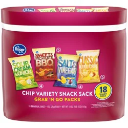 Kroger Chip Variety Snack Sack Grab 'N Go Packs (5 Pack)