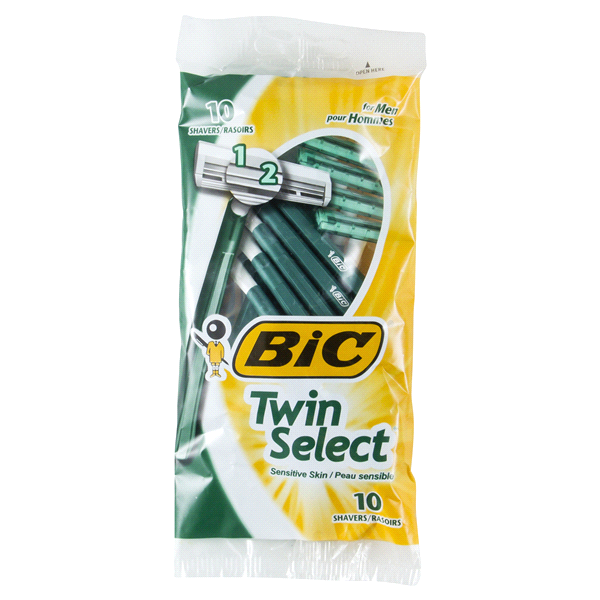 slide 1 of 1, BIC Twin Select Men's Disposable Razor, 10 ct