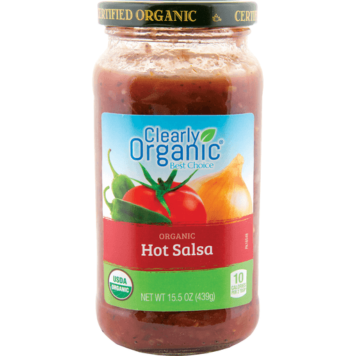 slide 1 of 1, Clearly Organic Hot Salsa, 16 oz