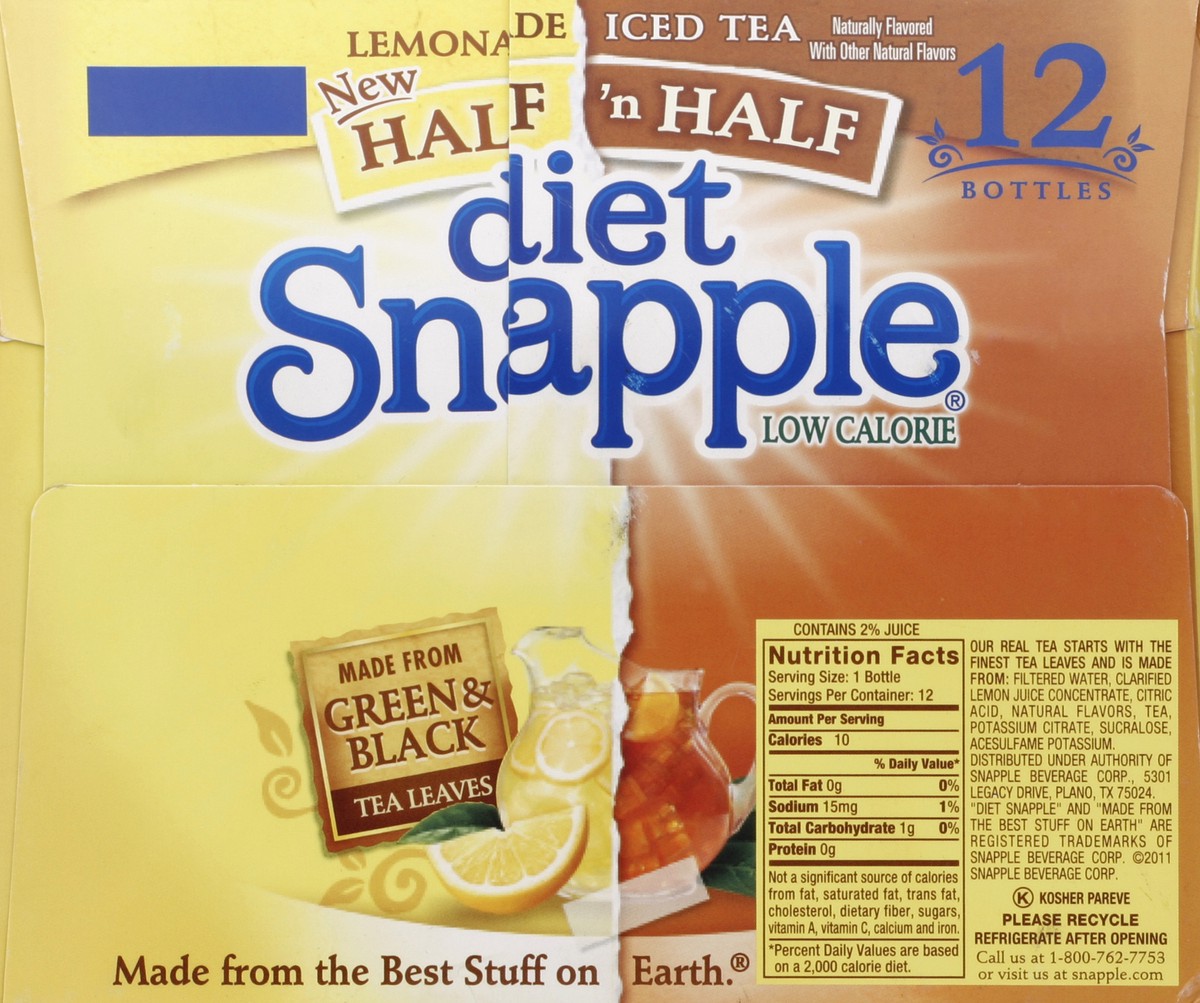 slide 5 of 6, Snapple Diet Half 'n Half - 12 ct; 16 fl oz, 12 ct; 16 fl oz