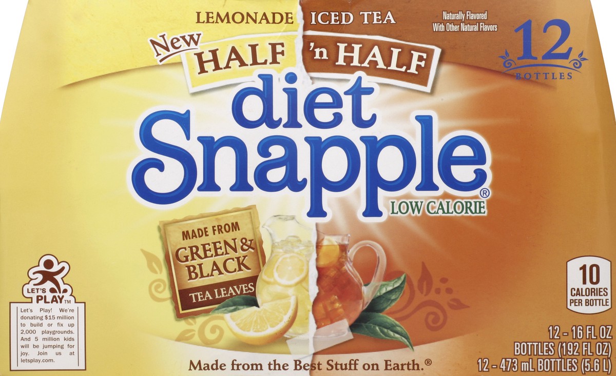 slide 3 of 6, Snapple Diet Half 'n Half - 12 ct; 16 fl oz, 12 ct; 16 fl oz