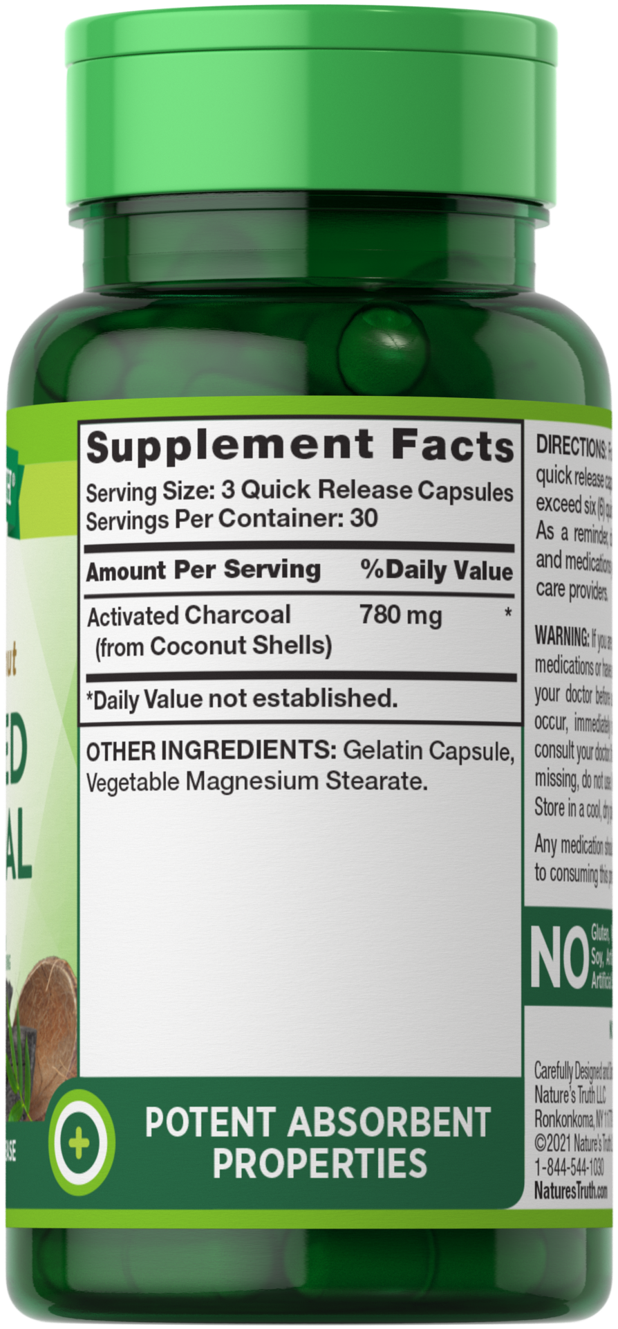 slide 4 of 4, Nature's Truth Activated Charcoal 780 mg, 90 ct; 260 mg