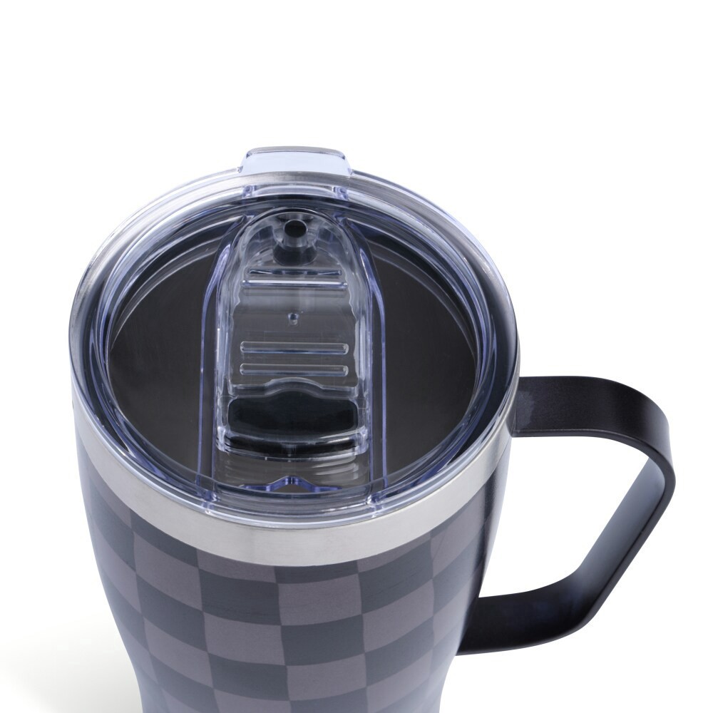 slide 4 of 4, Manna Cozy Stainless Steel Mug - Black Checkers, 18 oz