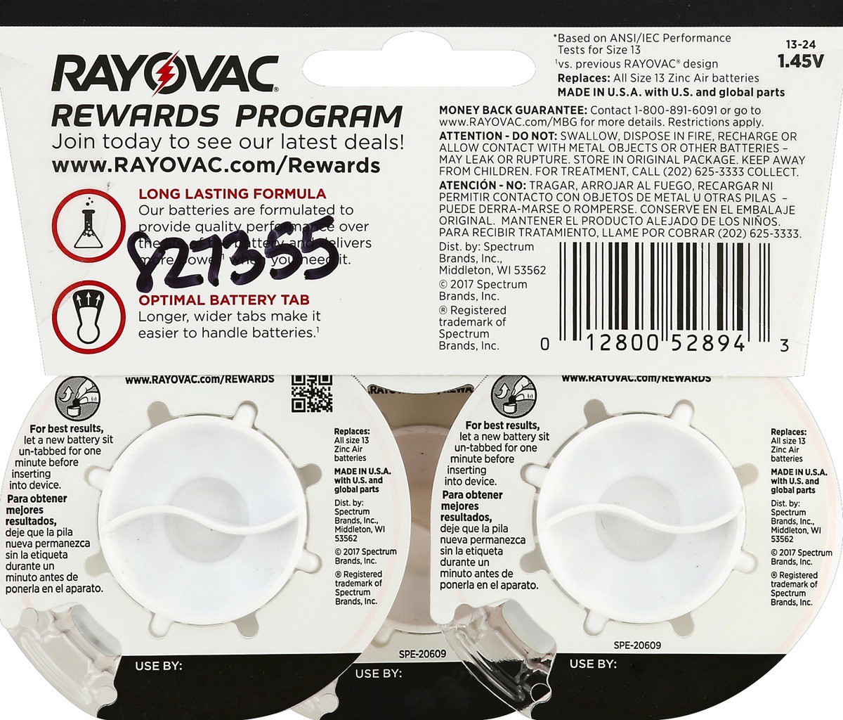 slide 3 of 7, Rayovac Size 13 Hearing Aid Batteries 24 ea, 24.0 ct