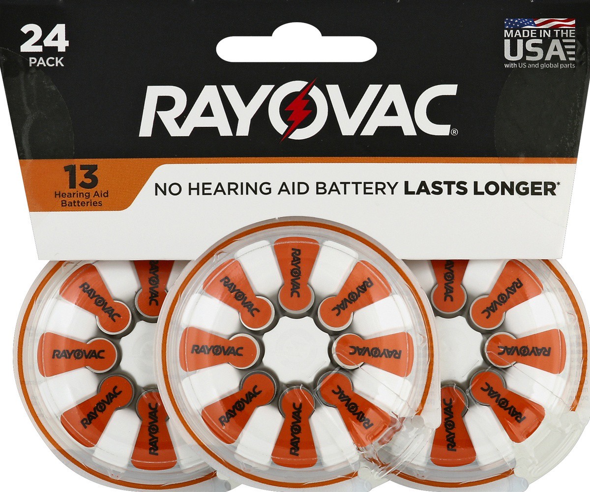slide 4 of 7, Rayovac Size 13 Hearing Aid Batteries 24 ea, 24.0 ct