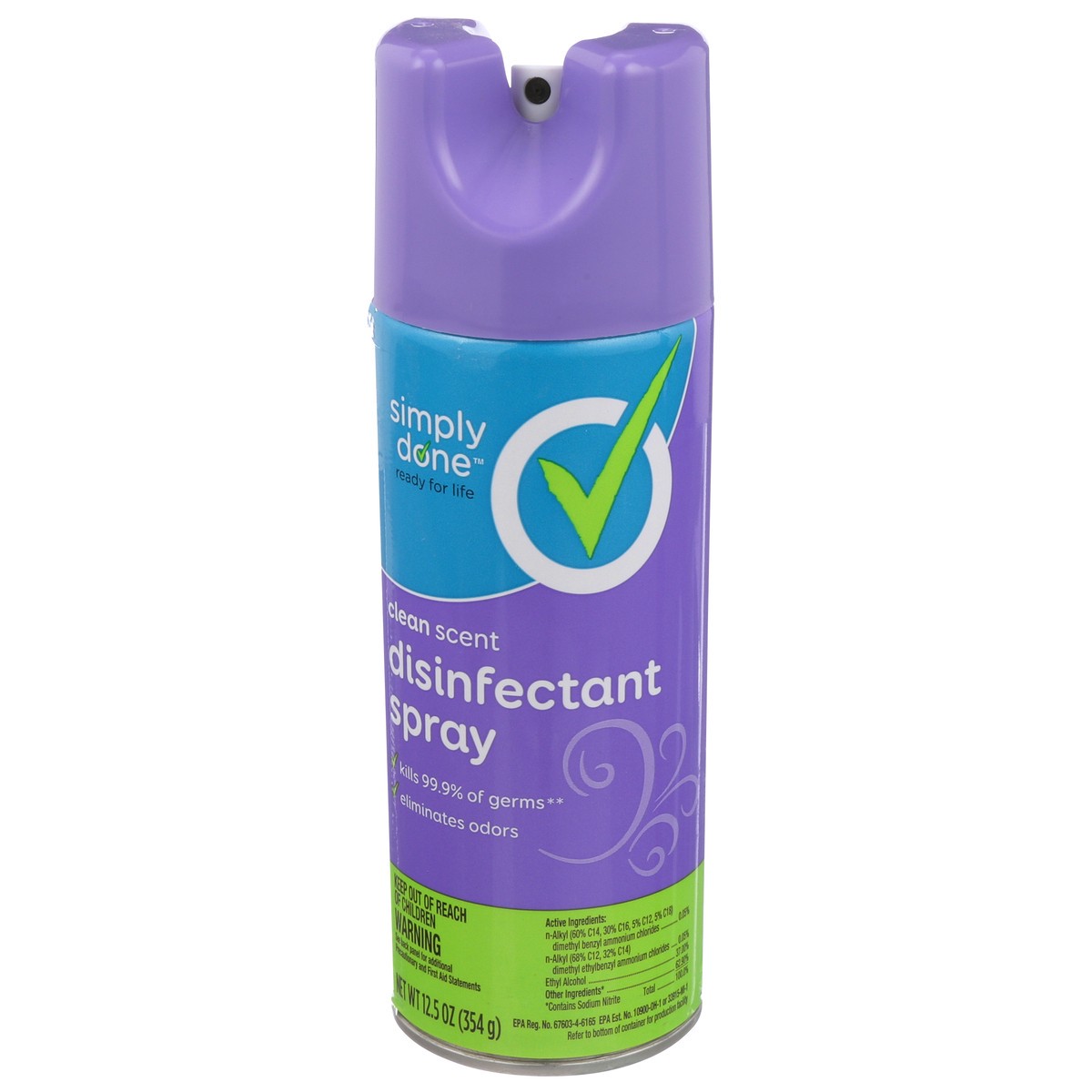 slide 2 of 11, Simply Done Disinfectant Spray, Clean, 12.5 oz