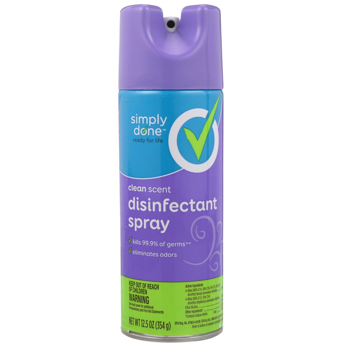 slide 4 of 11, Simply Done Disinfectant Spray, Clean, 12.5 oz