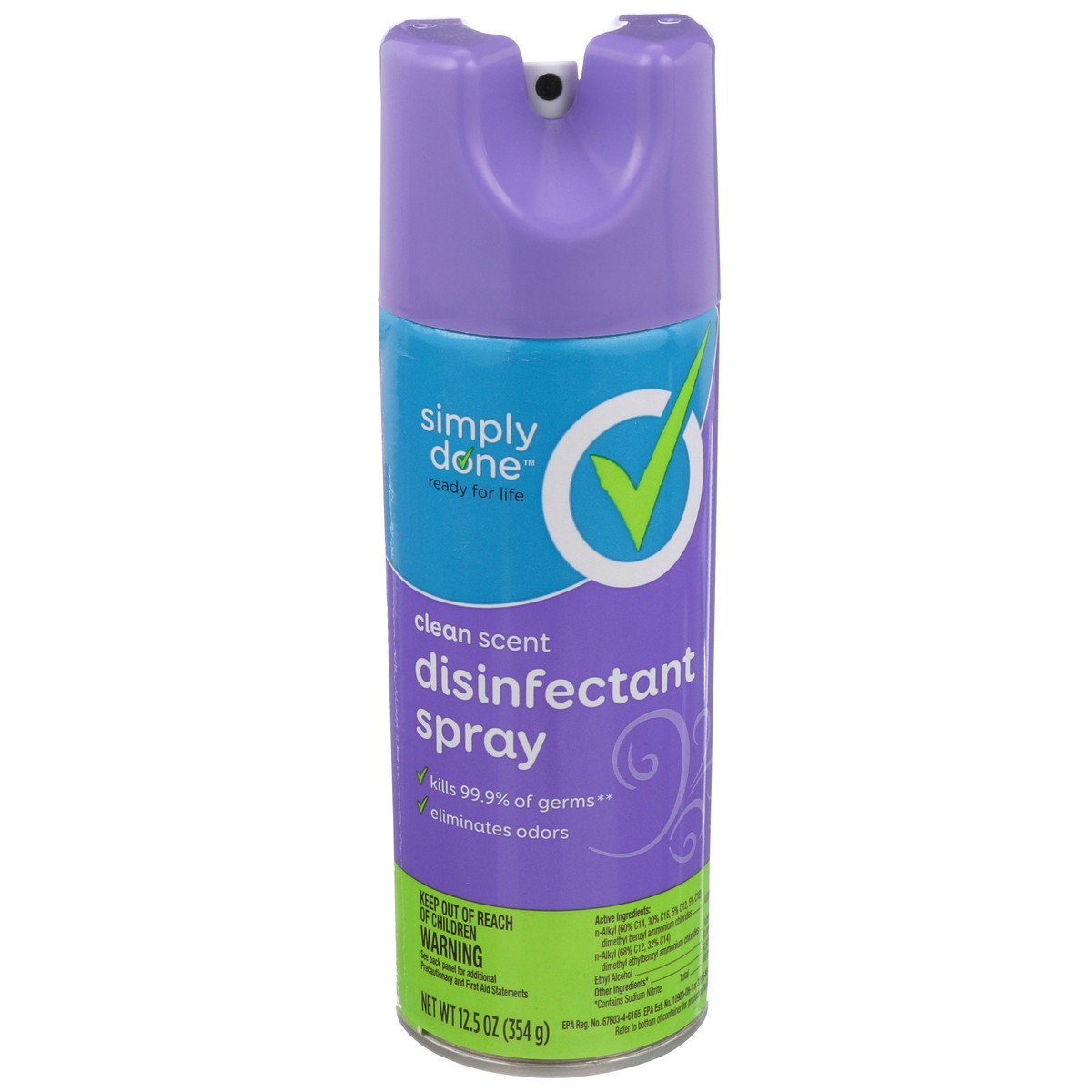 slide 1 of 11, Simply Done Disinfectant Spray, Clean, 12.5 oz