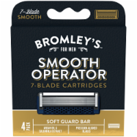 slide 1 of 1, Bromley's For Men Smooth Operator 7-Blade Cartridges Refill, 4 ct