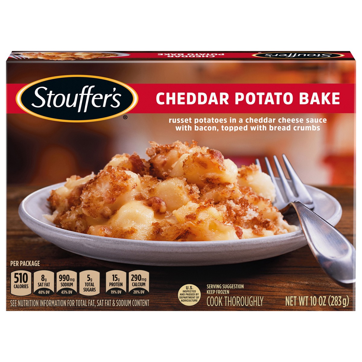 slide 1 of 9, Stouffer's Cheddar Potato Bake Frozen Meal, 10 oz