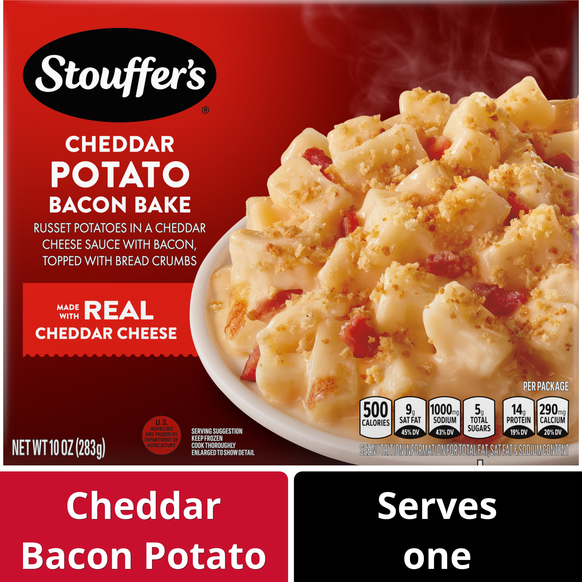 slide 1 of 9, Stouffer's Cheddar Potato Bake Frozen Meal, 10 oz