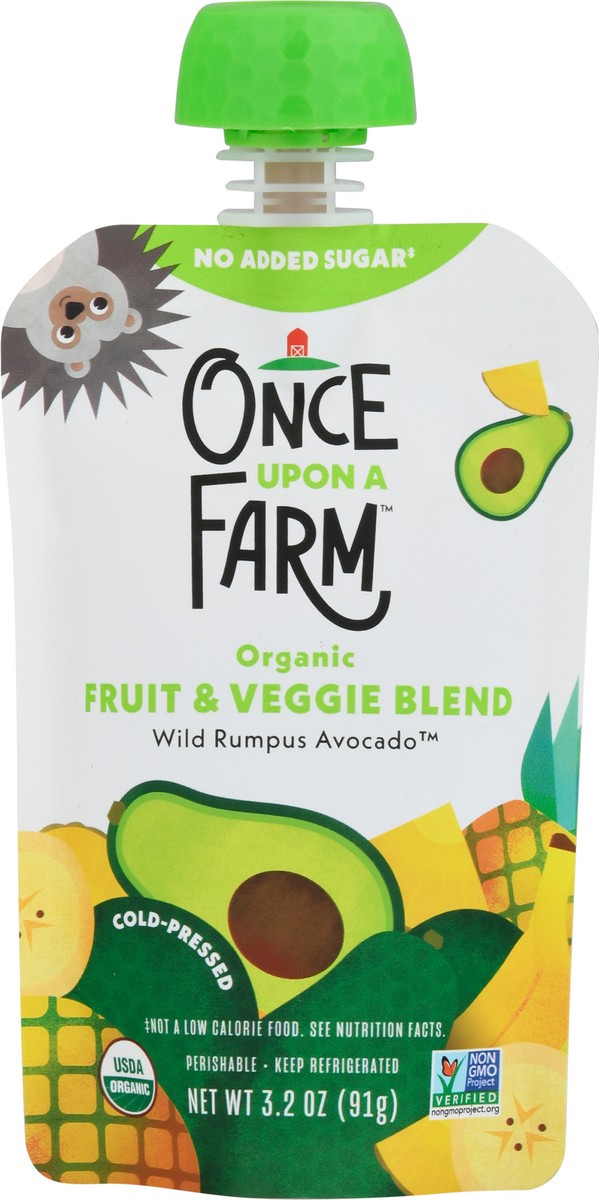 slide 6 of 9, Once Upon a Farm Wild Rumpus Avocado, Pineapple, Banana, Avocado, Organic Kids Snack Pouch, 3.2oz, 3.2 oz