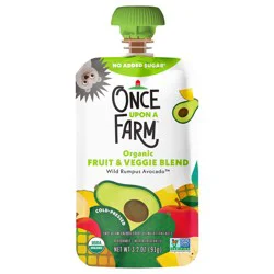 Once Upon a Farm Wild Rumpus Avocado, Pineapple, Banana, Avocado, Organic Kids Snack Pouch, 3.2oz