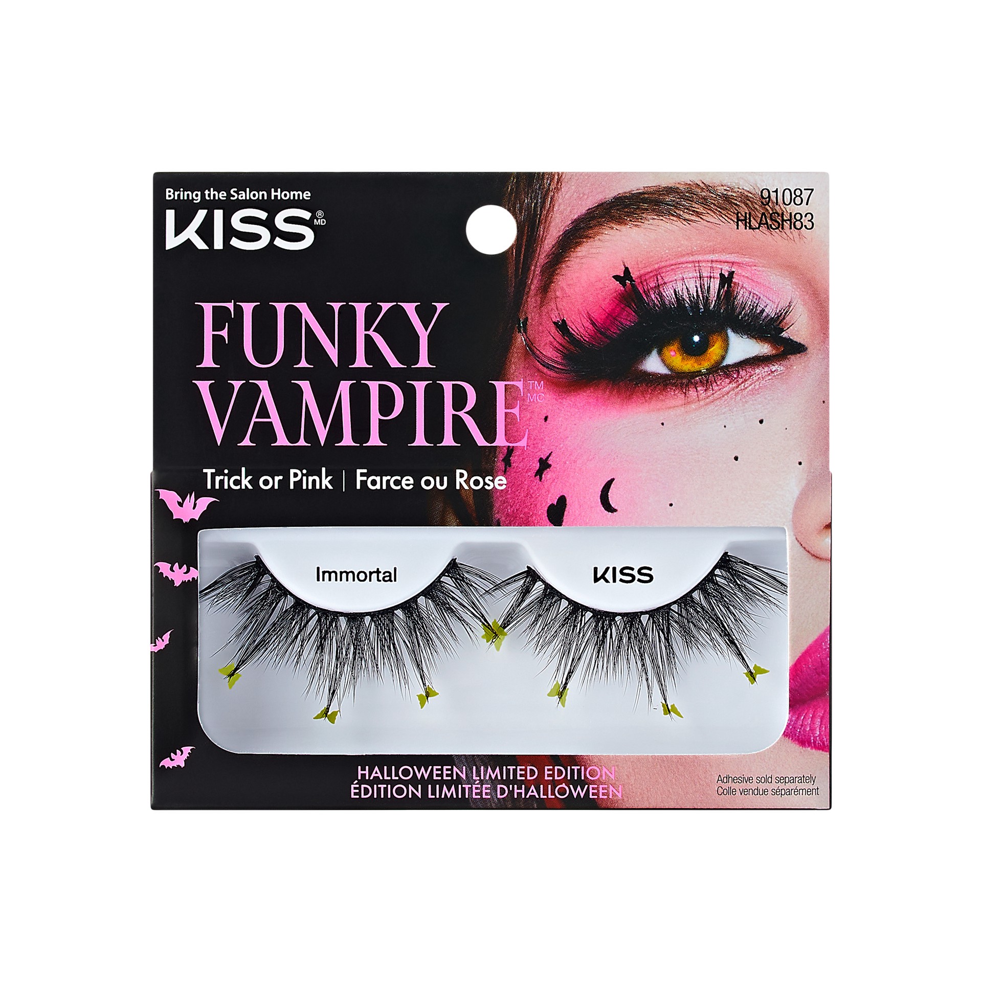 slide 1 of 5, KISS Halloween Limited Edition Funky Vampire False Eyelashes, 1 Pair - Immortal, 1 ct