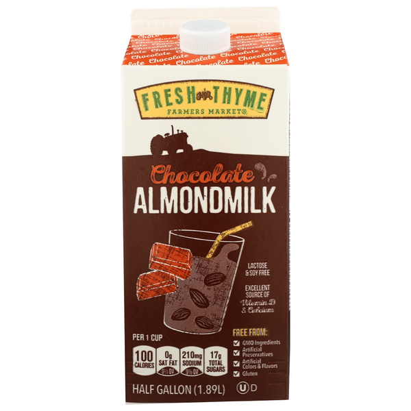 slide 1 of 1, Fresh Thyme Farmers Market Chocolate Almondmilk, 64 fl oz